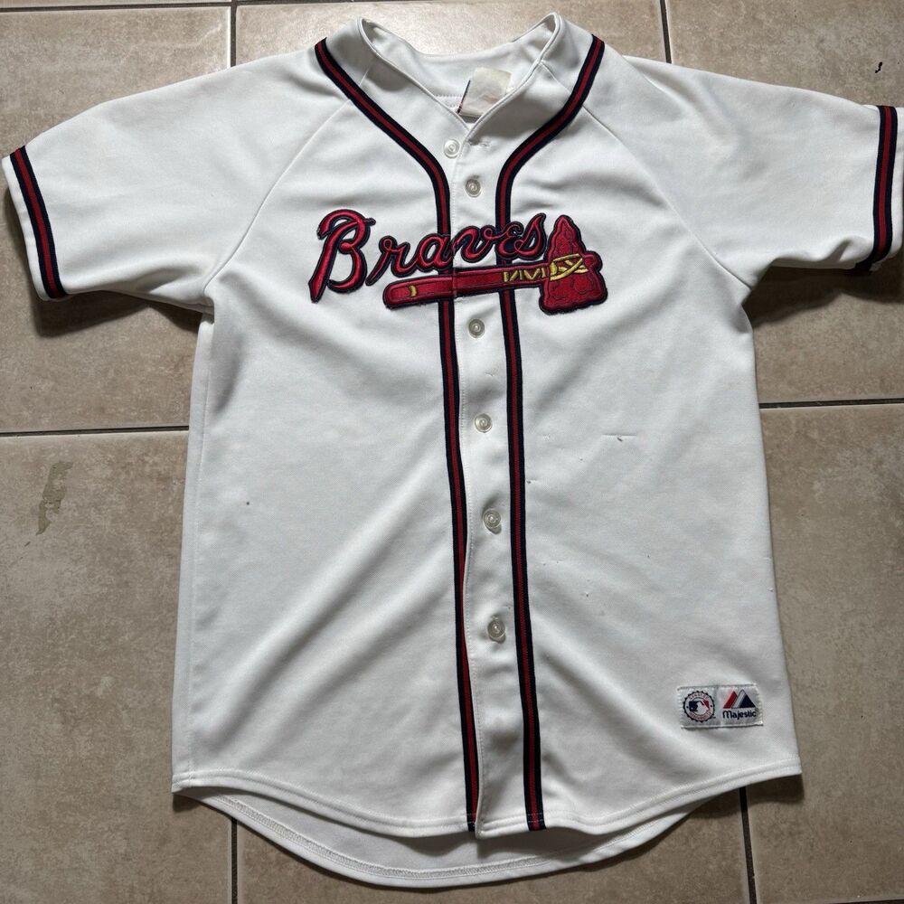 Majestic Atlanta Braves Sz 40 Jersey Watson #10 White Home MLB Stitch Baseball